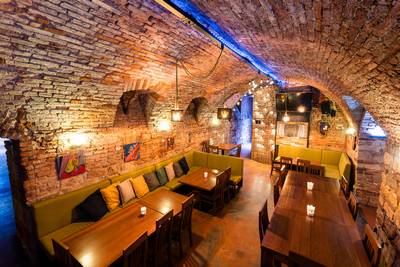 Interior of the Prostor Elementů club – underground hall with original stone walls (10)