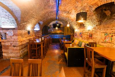 Interior of the Prostor Elementů club – underground hall with original stone walls (11)