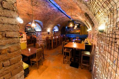 Interior of the Prostor Elementů club – underground hall with original stone walls (13)