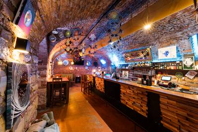 Interior of the Prostor Elementů club – underground hall with original stone walls (26)