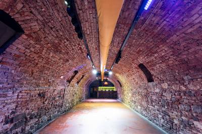 Interior of the Prostor Elementů club – underground hall with original stone walls (3)
