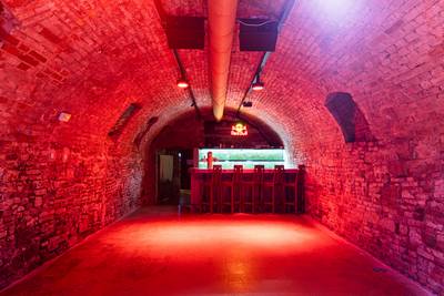 Interior of the Prostor Elementů club – underground hall with original stone walls (4)