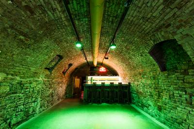 Interior of the Prostor Elementů club – underground hall with original stone walls (5)