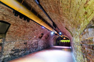 Interior of the Prostor Elementů club – underground hall with original stone walls (6)