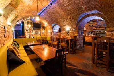Interior of the Prostor Elementů club – underground hall with original stone walls (9)